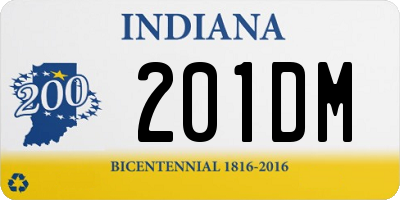 IN license plate 201DM