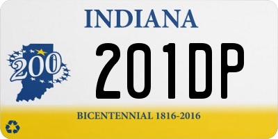 IN license plate 201DP