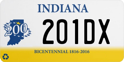 IN license plate 201DX