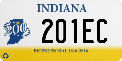 IN license plate 201EC