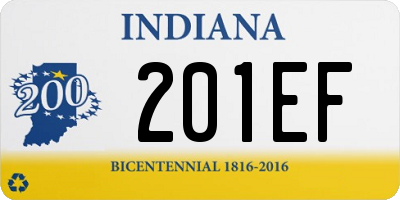 IN license plate 201EF