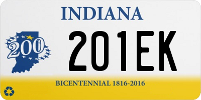 IN license plate 201EK