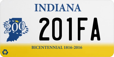 IN license plate 201FA