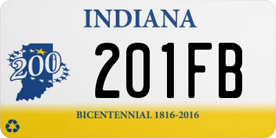 IN license plate 201FB