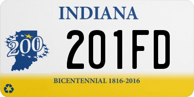 IN license plate 201FD