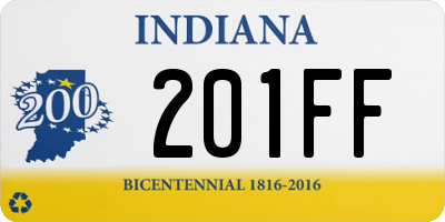 IN license plate 201FF