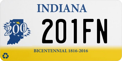 IN license plate 201FN