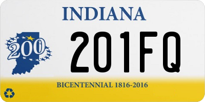 IN license plate 201FQ