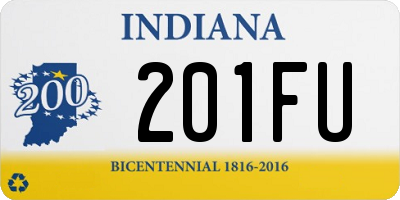 IN license plate 201FU