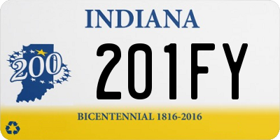 IN license plate 201FY