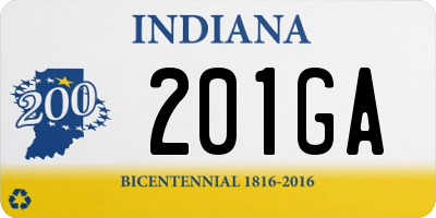 IN license plate 201GA