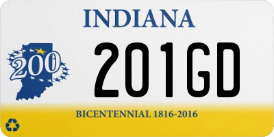 IN license plate 201GD