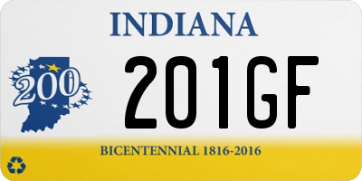 IN license plate 201GF