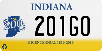 IN license plate 201GO