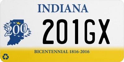 IN license plate 201GX