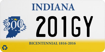 IN license plate 201GY