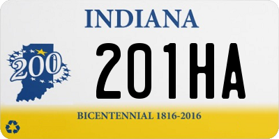 IN license plate 201HA