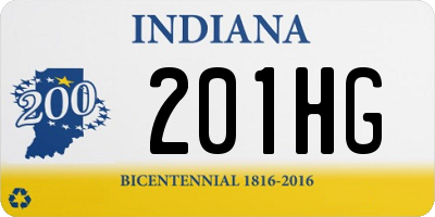 IN license plate 201HG