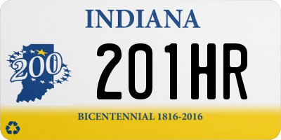 IN license plate 201HR