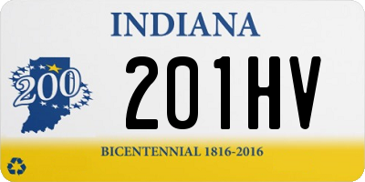 IN license plate 201HV