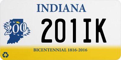 IN license plate 201IK