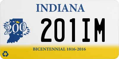 IN license plate 201IM