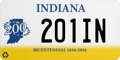 IN license plate 201IN