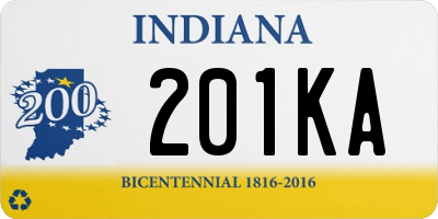 IN license plate 201KA