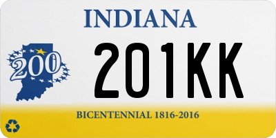 IN license plate 201KK