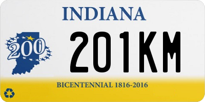 IN license plate 201KM