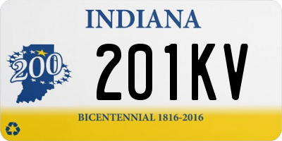 IN license plate 201KV