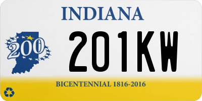 IN license plate 201KW