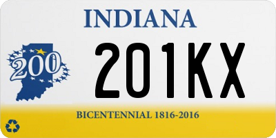 IN license plate 201KX