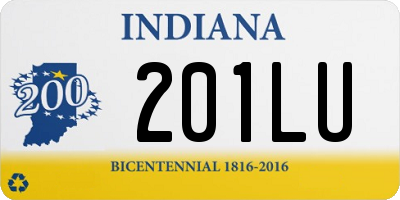 IN license plate 201LU