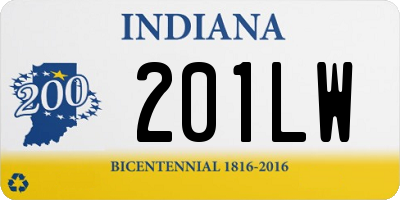 IN license plate 201LW