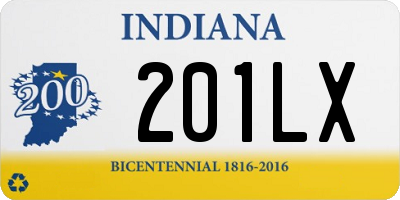 IN license plate 201LX