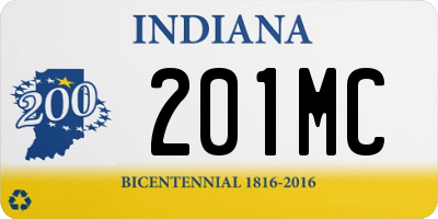 IN license plate 201MC