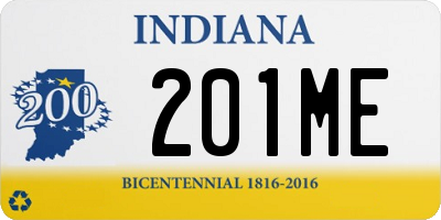 IN license plate 201ME