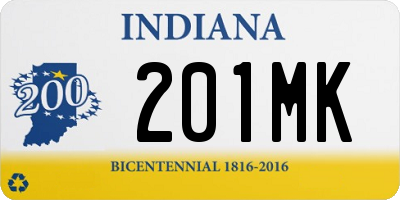 IN license plate 201MK