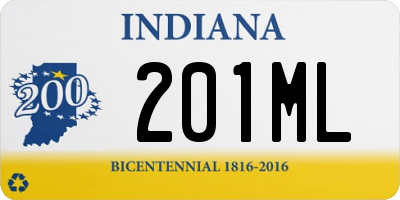 IN license plate 201ML