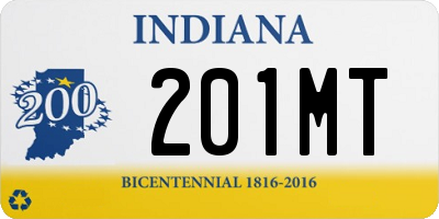 IN license plate 201MT