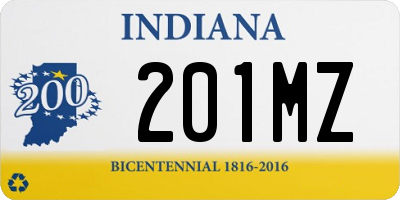 IN license plate 201MZ