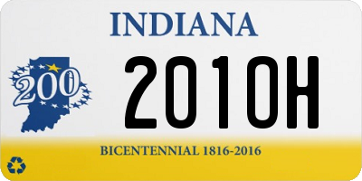 IN license plate 201OH