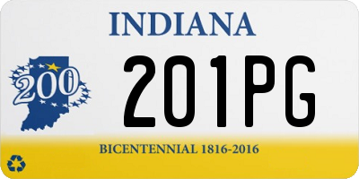 IN license plate 201PG