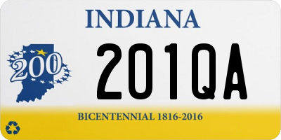 IN license plate 201QA