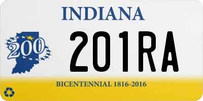 IN license plate 201RA