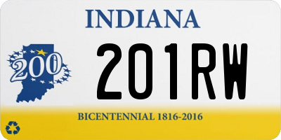 IN license plate 201RW