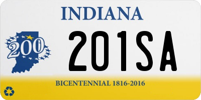 IN license plate 201SA