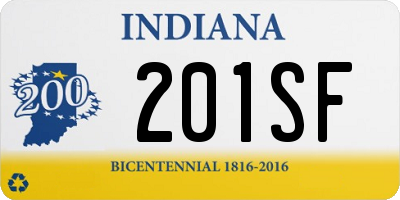 IN license plate 201SF