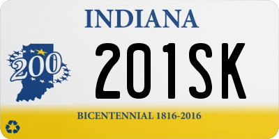 IN license plate 201SK